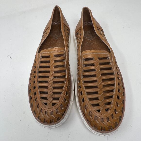 Vince Camuto Huarache Shoe Leather Sneaker Tan Brown Casual Slip On - 9.5 - Picture 2 of 6